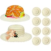 Gadpiparty6-12 inch Kids Diy Plain Straw Hats Set of 8 - Blank Straw Sun Hats for Painting and Crafting Creative Arts Supplies for Children S School Projects Birthday Party Favors