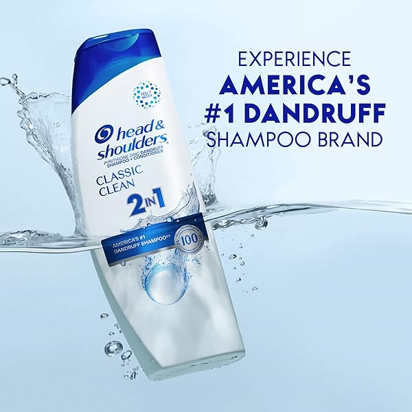 HEAD & SHOULDERS ANTI-DANDRUFF SHAMPOO AND CONDITIONER, CLASSIC CLEAN 2-IN-1, 1% PYRITHIONE ZINC, FLAKE CONTROL, DEEP CLEAN, SCALP CARE, FRESH SCENT, 8.45 FL OZ