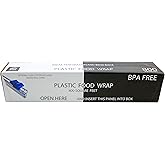 Plastic Food Wrap- 800 SQ. FT. BPA-Free, Includes Optional Slide Cutter, Extra Cling And No Mess, Clear