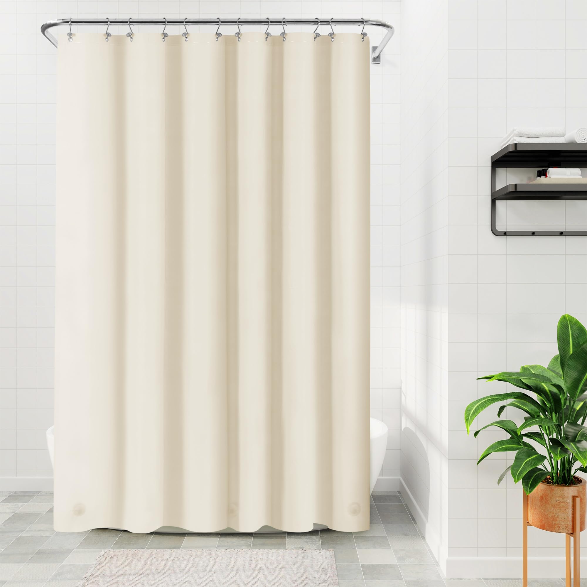 Barossa Design Beige Long Shower Curtain Liner