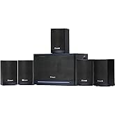 Elimavi 5.1 Surround Sound Systems Home Theater System, Wired Surround Sound Speaker System with 6.5" Subwoofer, Bluetooth 5.3 Audio System for TV Living Room, RCA Coaxial Optical Input, Metal Mesh