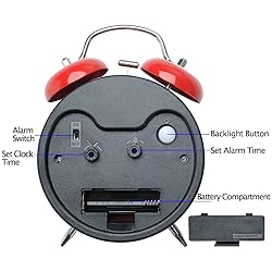 Peakeep 4.5 Inches Twin Bell Loud Alarm Clock for