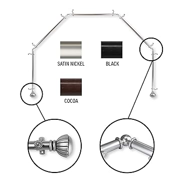 Amazon Com Instyledesign Gemma 5 Sided Bay Window Curtain Rod