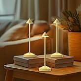 FUNTAPHANTA 3 Pack 8.26in Gold Small Cordless Table Lamps Rechargeable, Battery Operated Mini Lamp, Small Lamp Touch Portable Table Lights, LED Night Light for Bedside/Dining/Bar/Outdoor (Gold-A)
