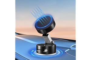 Uceento Vacuum Magnetic Phone Holder, Suction Cup Phone Mount, Foldable Strong Magnetic Cell Phone Holder for Car/Gym/Mirror/Smooth Surface, Compatible with Magsafe iPhone