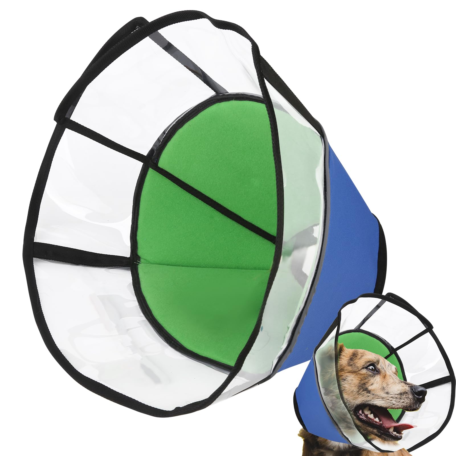 Photo 1 of Soft Dog Cone Recovery Collars & Cones After Surgery for Medium Large Dogs, Adjustable Comfy Ecollars to Stop Licking, Adjustable, Dog Ecollars for Recovery (Contains PVC) Plastic: Superior Support