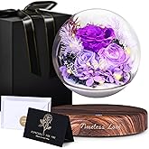 ASPMIZ Valentine's Day Magnetic Levitation Preserved Rose - Romantic Valentine Gift with LED-Light Rotating Flower Sphere, Luxury Box with Gold Ribbon & Love Note for Her