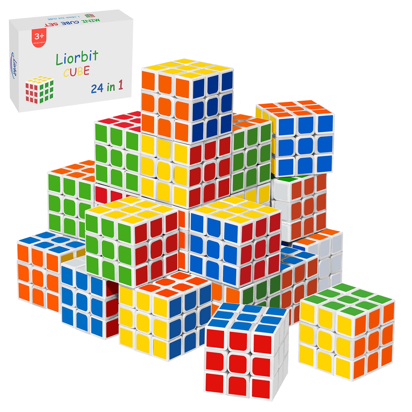 Photo 1 of 24 Pack Mini Puzzle Cubes Party Favors for Kids, 3x3 Mini Magic Cube Puzzle Prize Set for Kids School Rewards, 1.18inch Bulk Small Toys for Party, Birthday, Christmas Stocking