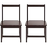 Amazon Basics Solid Wood Kid Activity Chair Set, 23.8-Inch Height - 2-Pack, Espresso