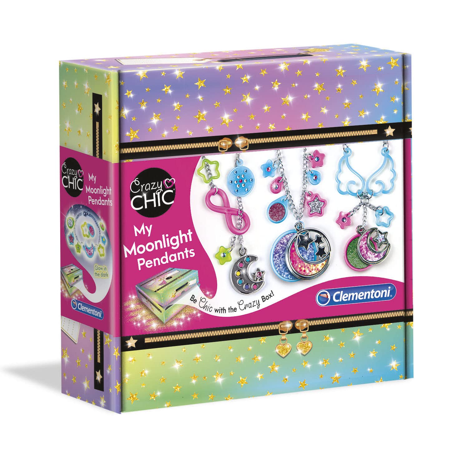 Clementoni- Crazy Chic: My Moonlight Pendants Jewellery Making Kit for Kids (7+Years) โ image 1
