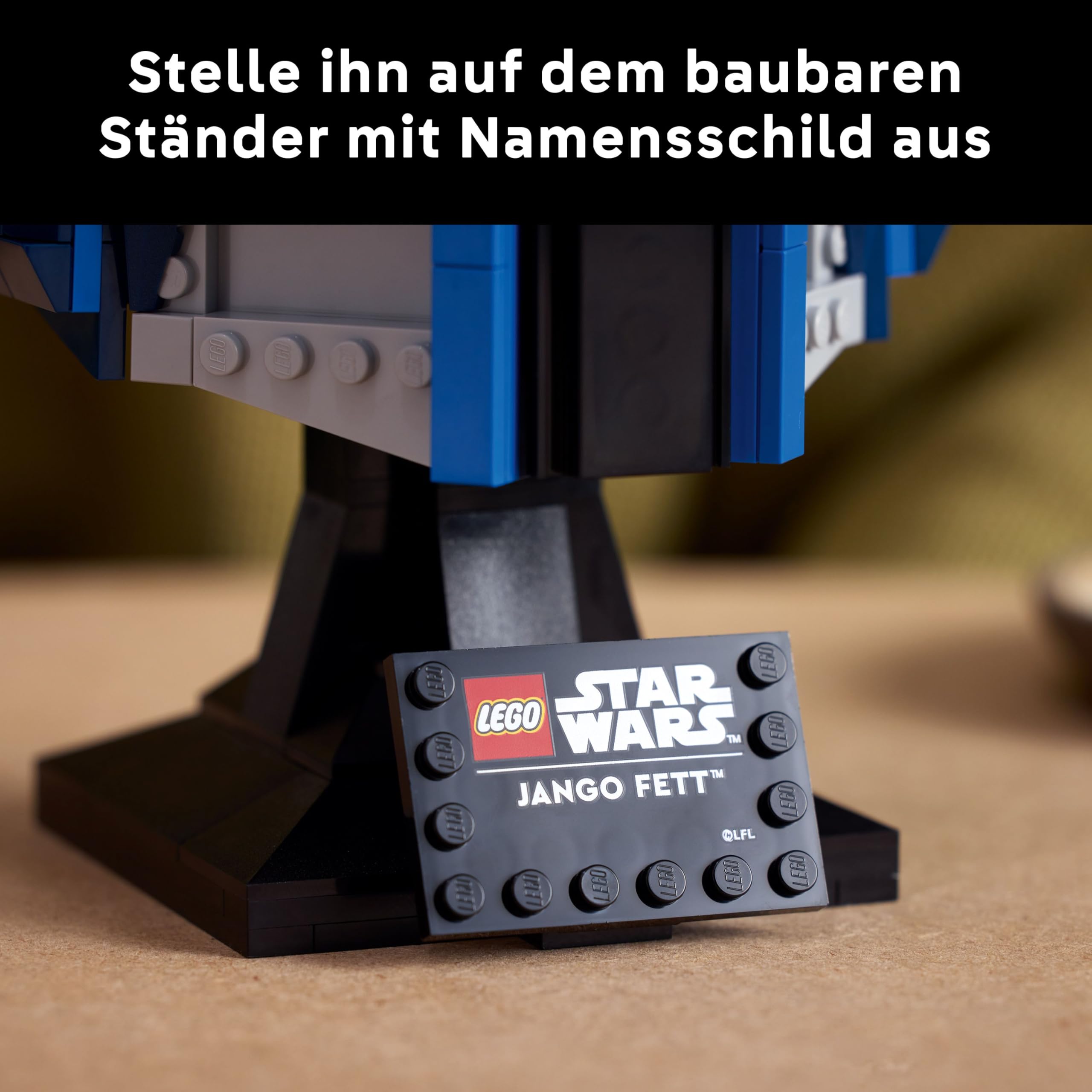 LEGO Star Wars 75408 Jango Fett Helm - Mandalorian Bauset für Erwachsene - Modell mit Ständer, Namensschild und Verstellbarer Antenne - Geschenk für Fans von Angriff der Klonkrieger 5