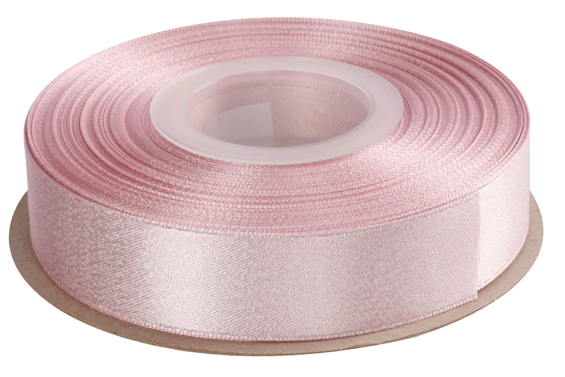 Joycrosso Pearl Pink Double Faced Glitter Ribbon, Luxury Silver Purl Ribbon, 22mm x 22 Meters, Great for Gift Wrapping Wedding Decoration Floral Arrangement