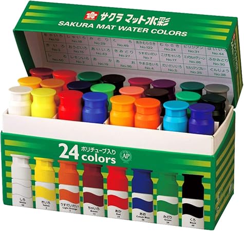 Amazon Co Jp サクラクレパス 絵の具 マット水彩 ポリチューブ入り 24色セット Mw24pe ホビー