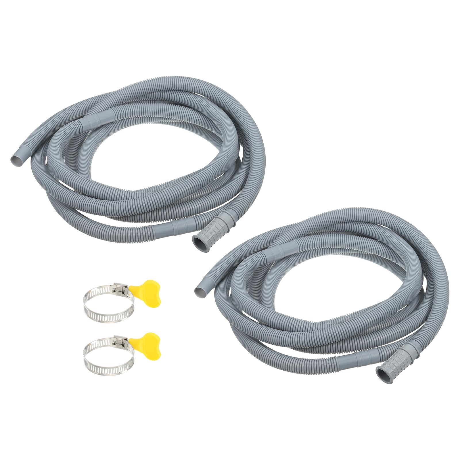 PATIKIL 13.1Ft Air Conditioner Drain Kit, 2 Set Universal AC Drain Hose Connector Hose with Clamp & Rubber Adapter for Mini-Split Window Portable AC Unit Dehumidifier Faucet, Gray