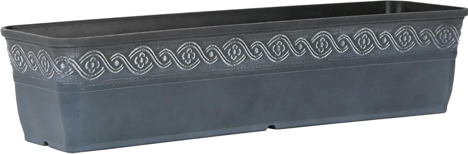Classic Home and Garden 9418D-515 Corinthian Collection Planter, 18" Trough, Storm : Garden & Outdoor