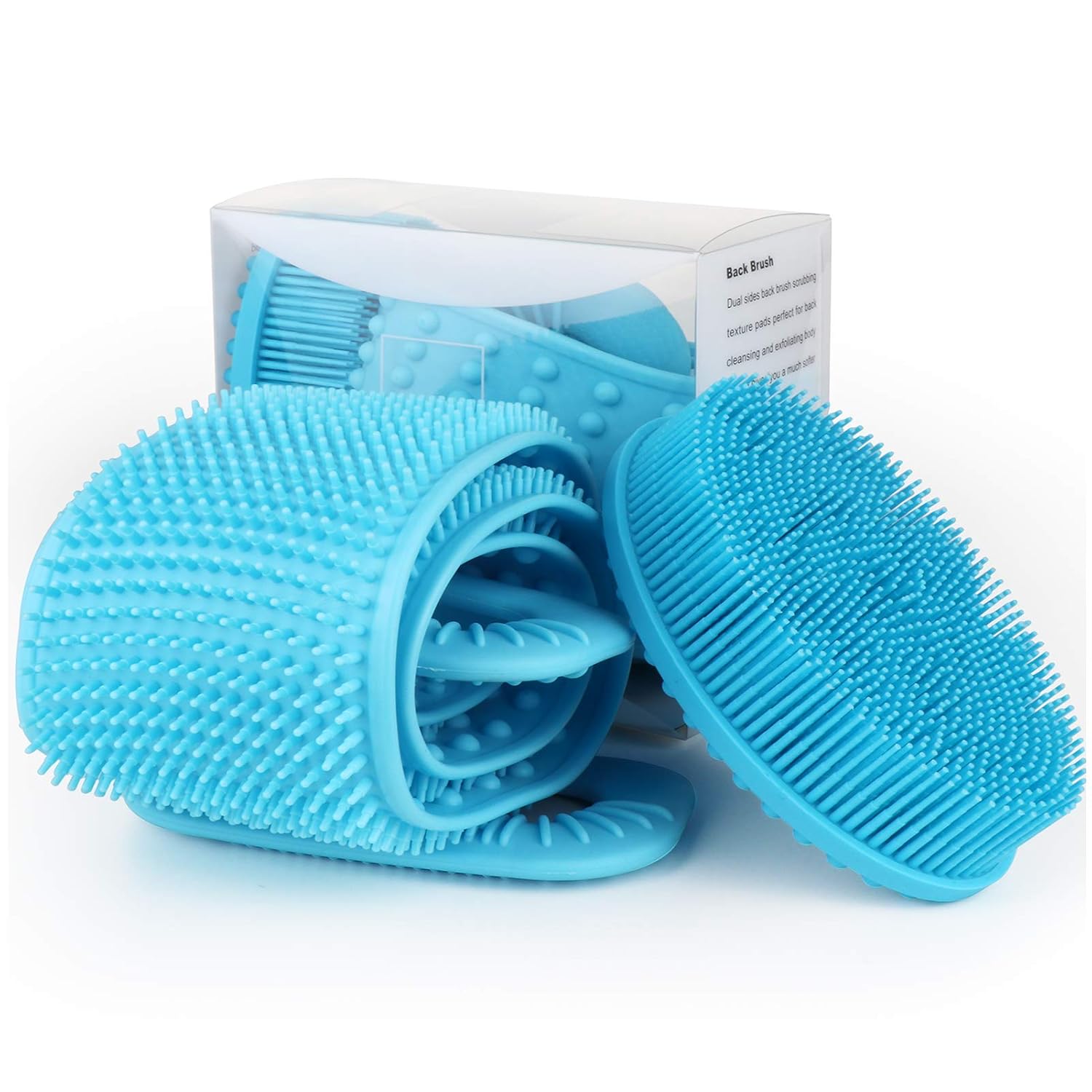 Back Scrubber for Shower Silicone Bath Body Brush Set for Men and