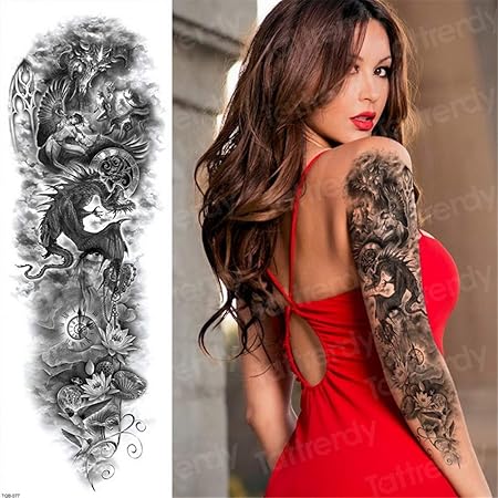 3pcs Tatouage Manchon Modèle Tatouages Manchon Grand