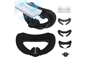 RCGEEK HiBloks Face Cover Pad with Cooling Fan for Meta Quest 3 Accessories, 2Pcs Face Cushion Cover Compatible with Oculus Quest 3 Fan Cooler, Replacement Facial Interface Relieve Lens Fogging (2 Speeds)