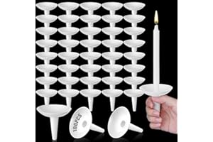 Lemosae 100 Pcs Candlelight Service Bulk, Church Vigil Plastic Candle Holders, Candlelight Service Drip Protectors Convenient for Church, Vigil, Memorial, Christmas Eve, Wedding, Party Candles