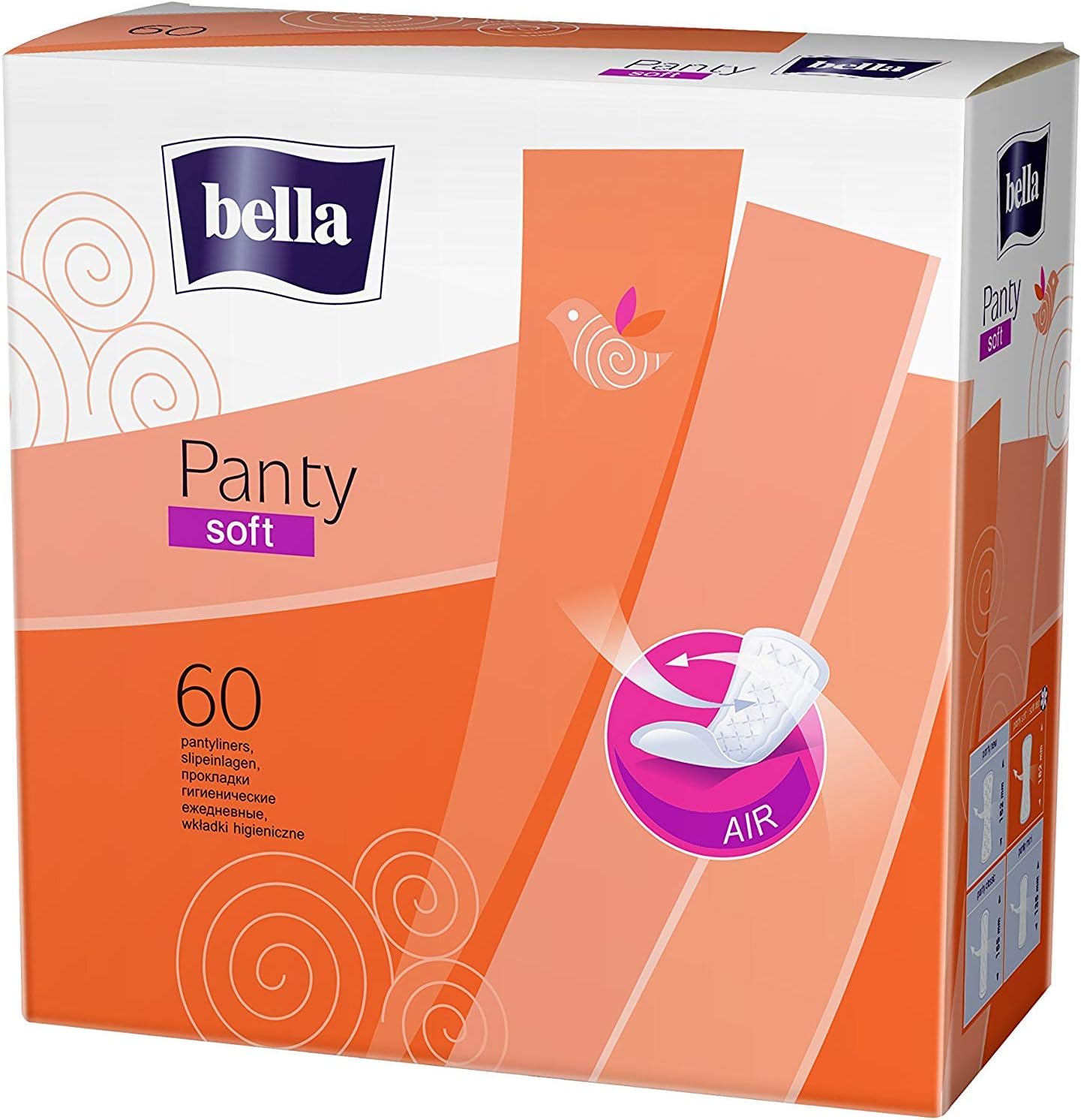 Bella Panty Soft Classic Liners (60 Pieces) Health