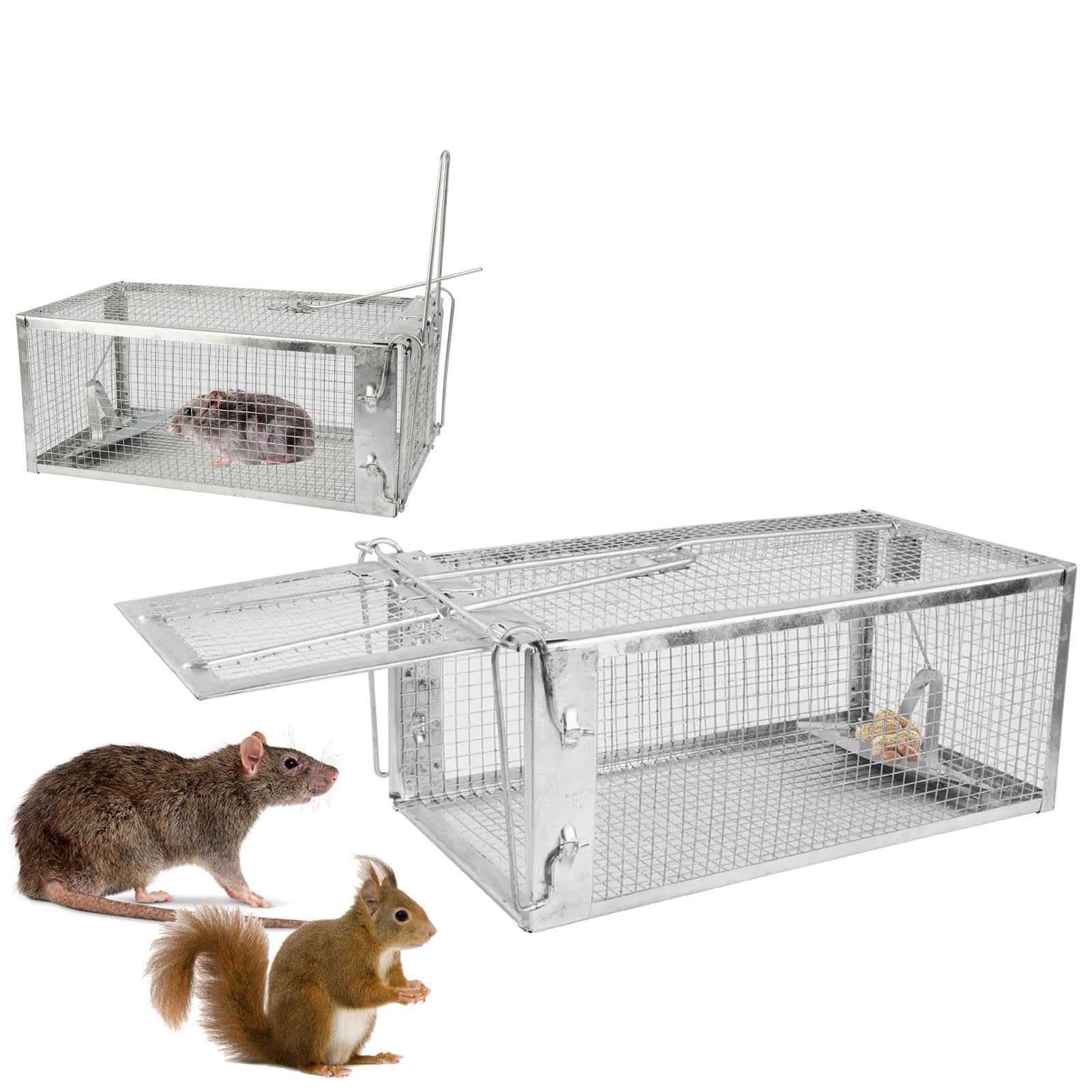 Photo 1 of TeqHome Humane Rat Cage Trap, Galvanized Iron Live Animal Mouse Trap Cage That Work for Indoor and Outdoor, Reusable Metal Humane Live Squirrel Traps for Small Rodents Mice Voles, Easy Catch & Release