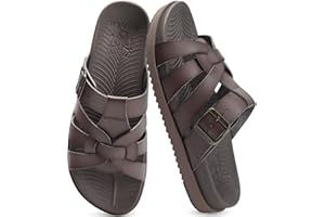 KuaiLu Gladiator Sandals for Women with Comfortable Arch Support Summer Beach Walking Fisherman Slides Boho Outfits Flats Slip on Cushion Shoes Indoor Outdoor