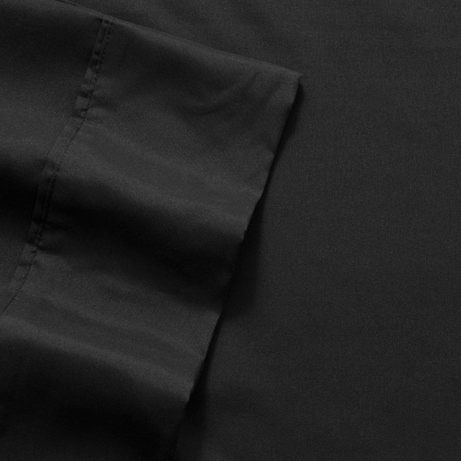 Sweet Home Collection 5 Piece Bag Comforter Set Solid Color All Season Soft Down Alternative Blanket & Luxurious Microfiber Bed Sheets, Twin, Black: Home & Kitchen