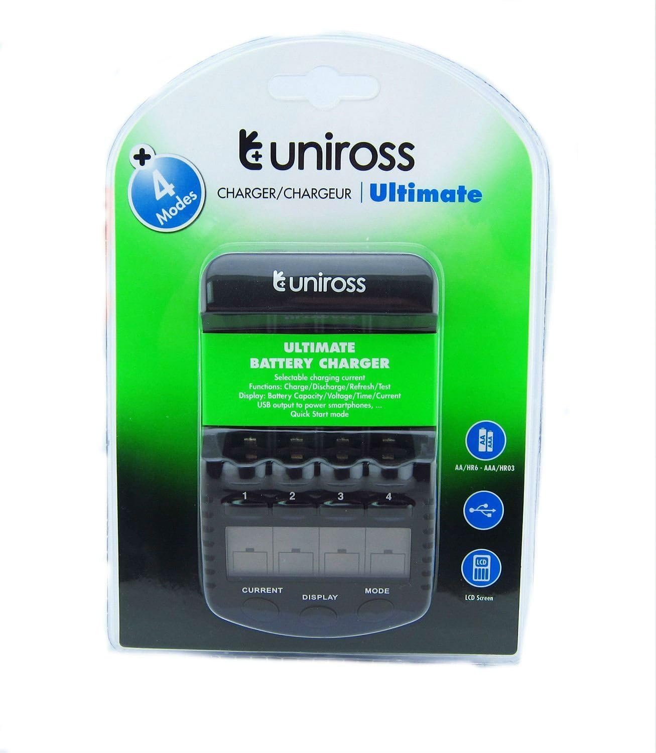 UNiROSS 1 Hour Ultimate AA/AAA battery charger Charge Amazon.co.uk