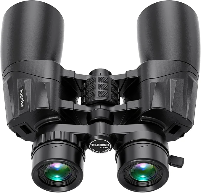 10-30x50 Zoom Binoculars for Adults, High Powered Military Binoculars for Bird Watching Traveling Hunting Concerts with Large View,BAK4,FMC Lens,Clear Low Light Vision at Night