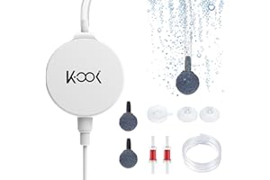 GuDoQi Aquarium Air Pump, 1 Watt Ultra Quiet Mini Oxygen Pump, Powerful Air Aerator Kit for Fish Tank 1-15 Gallon, Including 