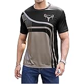 VIPWOLF Men's Casual Regular Fit Striped Shirt Stylish Short Sleeve Crew Neck Summer Tee Shirts Going Out