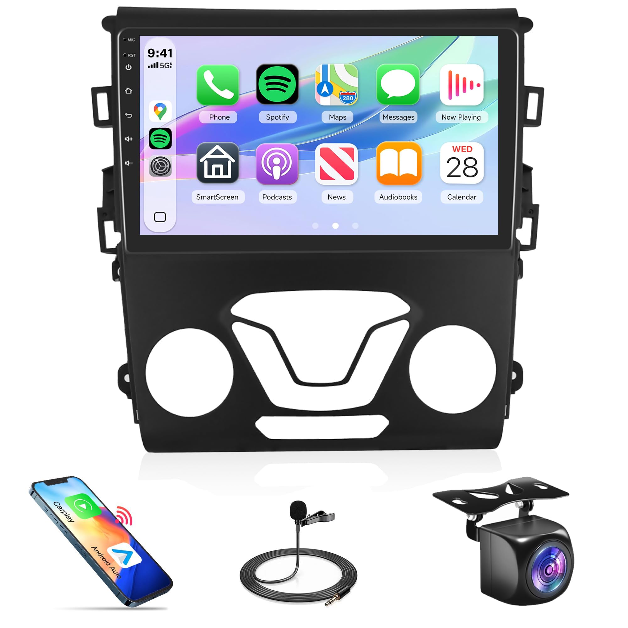 Photo 1 of 2G+64G Rimoody Android 13 Car Radio Stereo for Ford Fusion 2013-2019 for Ford Mondeo, Wireless Carplay Android Auto GPS Navigation WiFi 9 Inch Touch Screen Bluetooth FM/RDS +Backup Camera