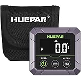 Huepar Digital Angle Finder Strong Magnetic Bottom, Professional ±0.1° Accuracy Precision Inclinometer with Calibration Digit