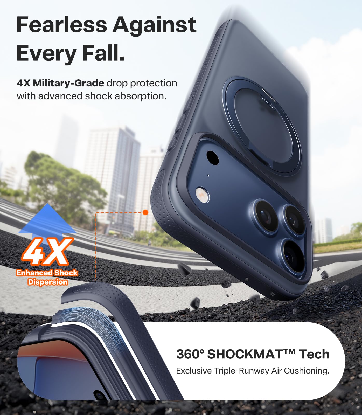 TORRAS 360 Magnetic Stand for iPhone 17 Pro Max Case, [Fit for MagSafe] [4X Military-Grade Protection] Slim Case for iPhone 17 Pro Max, 6.9