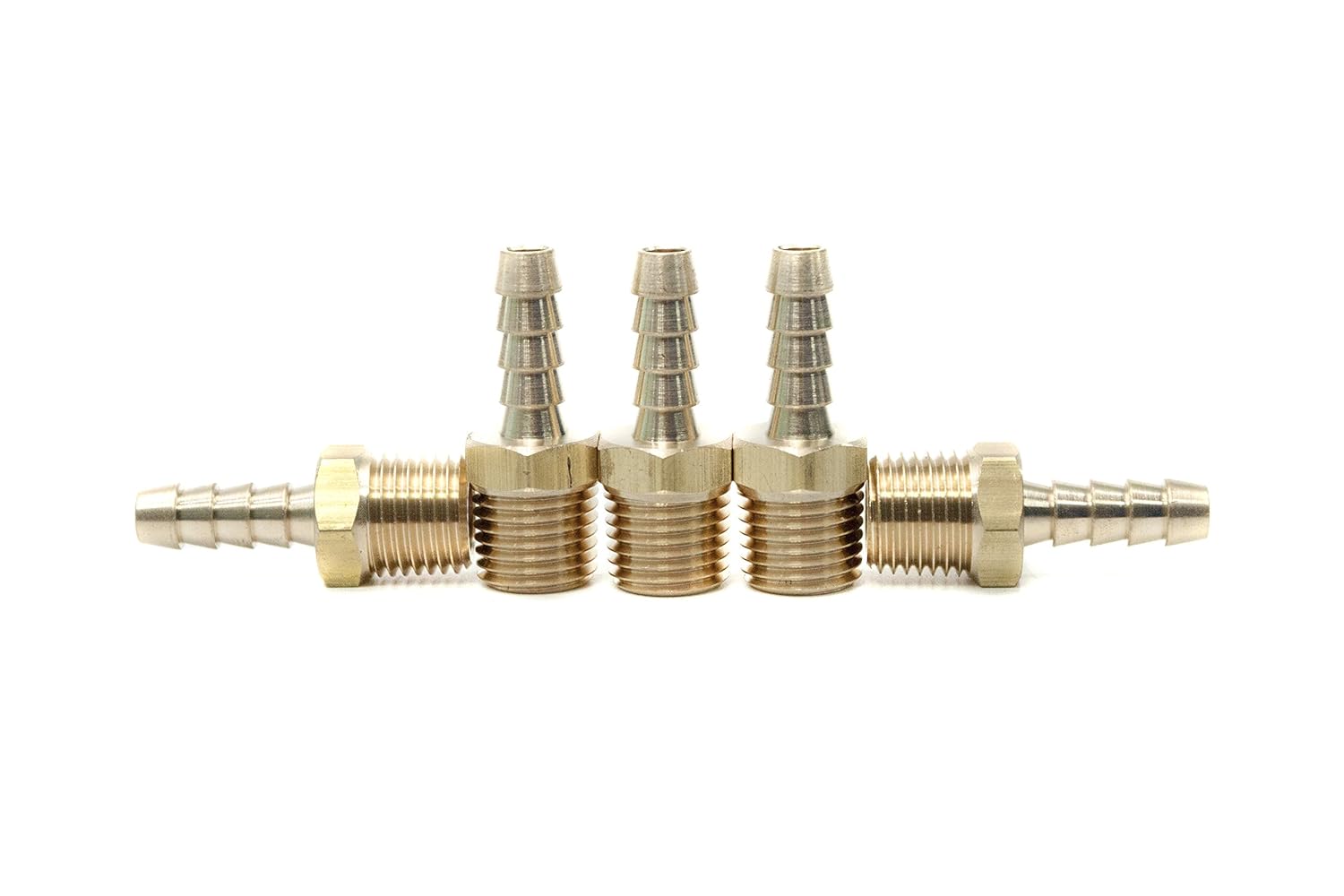 LTWFITTING Brass Fitting Coupler 1/4-Inch Hose Barb x 1/4-Inch Male NPT Fuel Gas Water(Pack of 5)