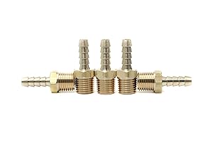 LTWFITTING Brass Fitting Coupler 1/4-Inch Hose Barb x 1/4-Inch Male NPT Fuel Gas Water(Pack of 5)