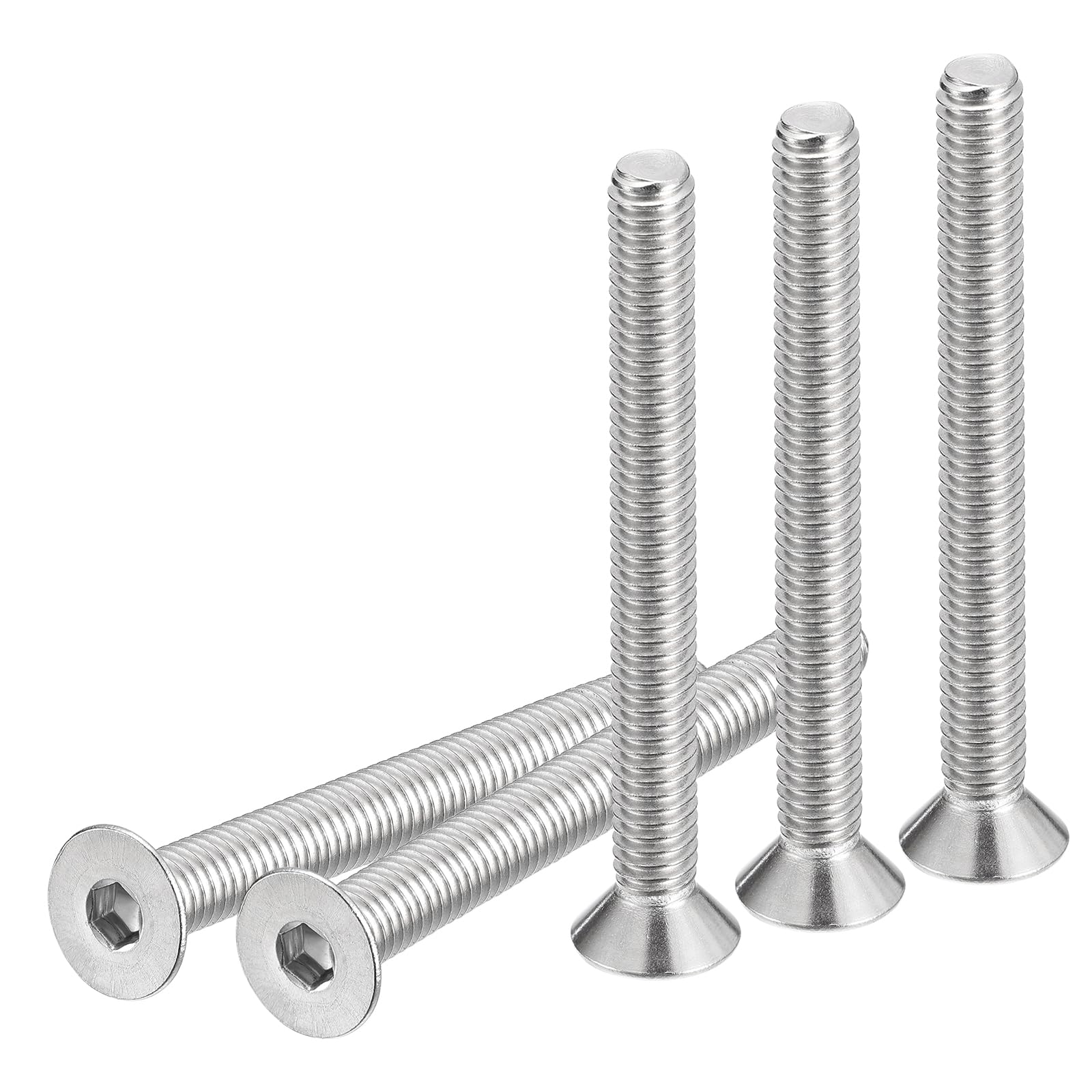 DTGN 5/16-18 x 3" Flat Head Socket Cap Screws, 25 Pack 304 Stainless Steel Hex Socket Flat Head Screws, Full Thread, Countersunk Bolts