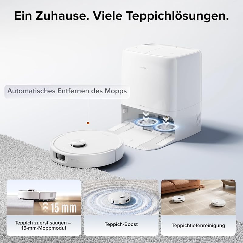 Qrevo 2 Pro Set Saugroboter mit Wischfunktion, 25.000 Pa Saugkraft