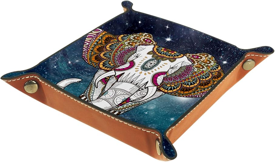 Kleine Aufbewahrungsbox,Herren-Valet-Tablett,Indisches Hippie-Mandala