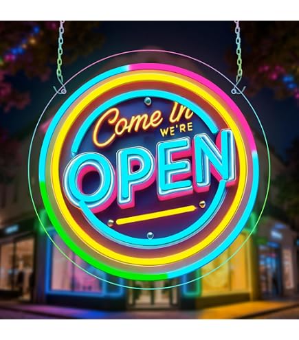 NEONGRAND Open Late Neon Sign (25.7x20'') LED Open Sign for