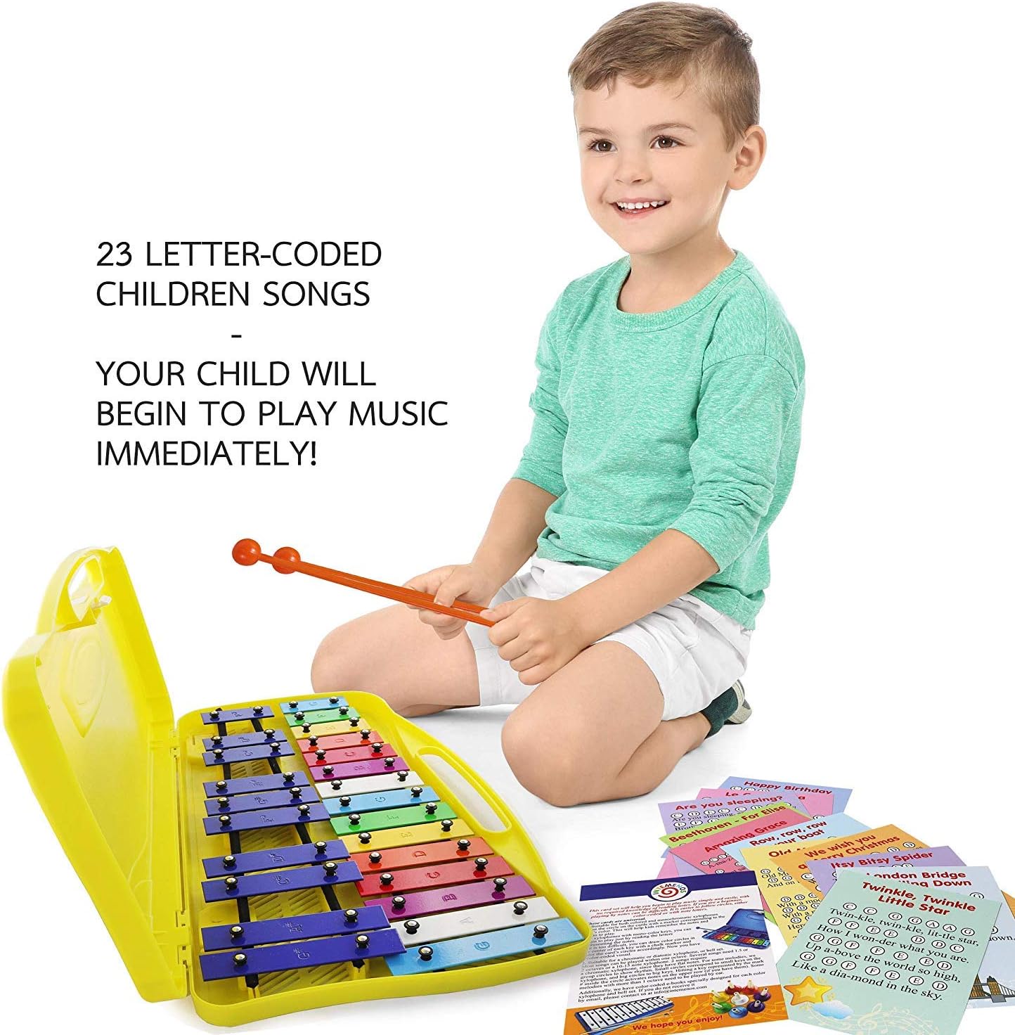 inTemenos Glockenspiel 25 Notes Metall Xylophone Chromatic Easy