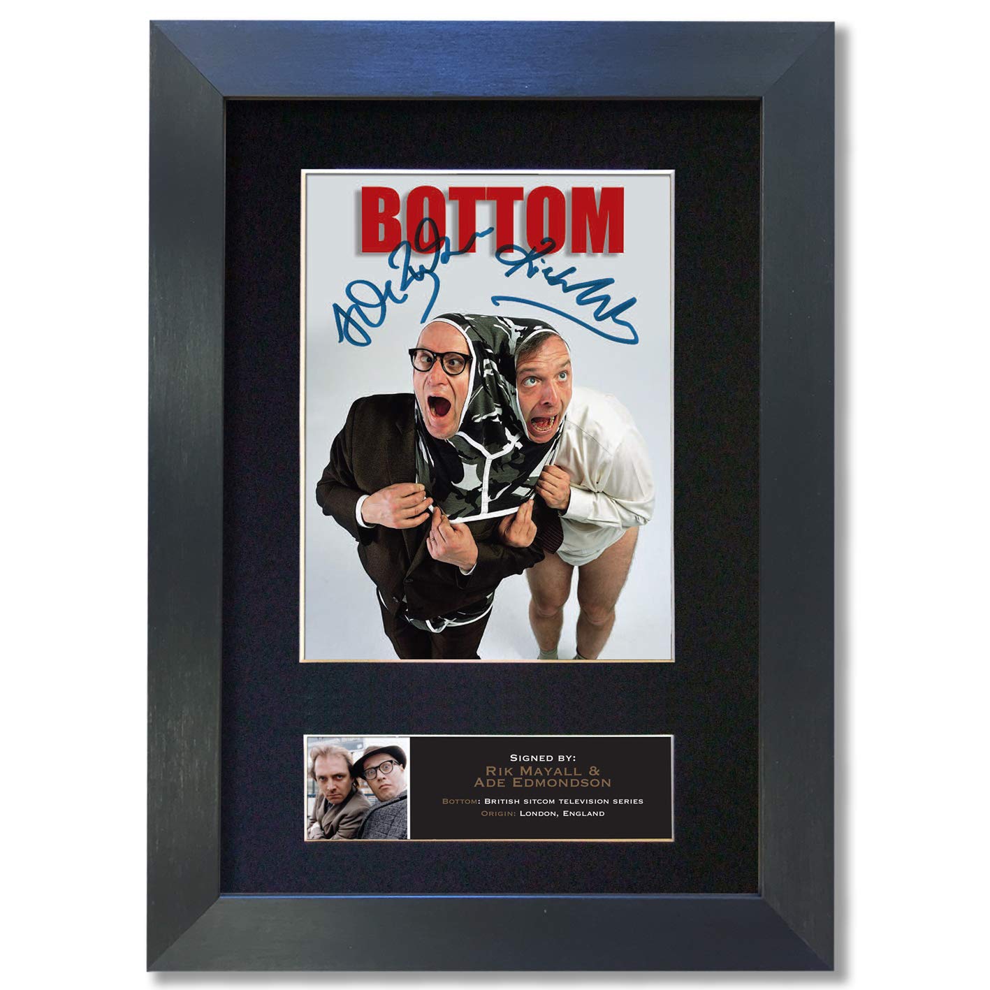 Mapoor #492 RIK MAYALL & ADE EDMONDSON Bottom Signed Reproduction Autograph Quality Mounted Photo Print