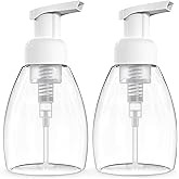 BRIGHTFROM Foaming Soap Dispenser Pump Bottles, BPA Free Empty Refillable Plastic Container for Liquid Soap - Kitchen, Bathroom, Commercial - 8oz (250ml) Pack of 2 Clear