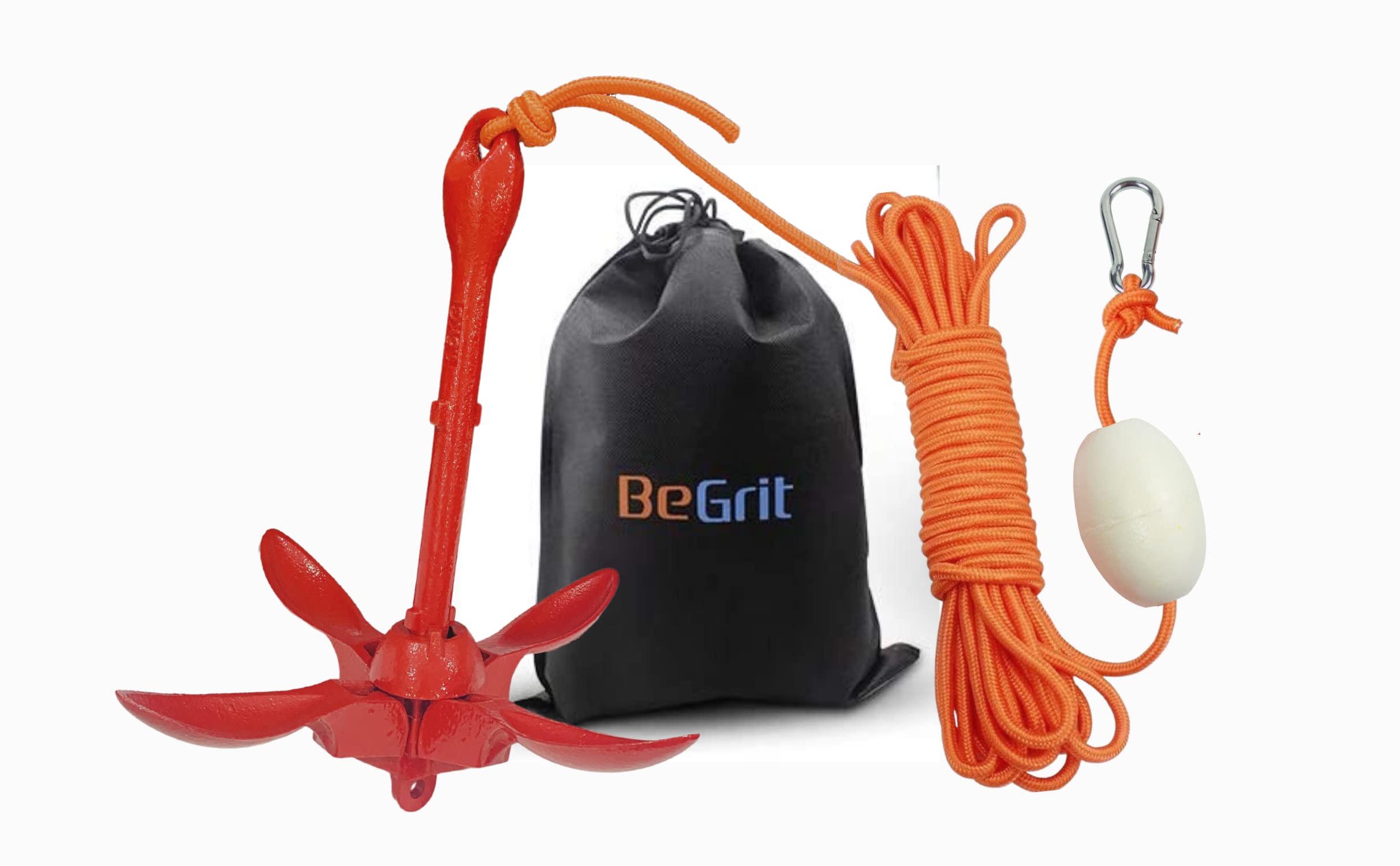 Photo 1 of BeGrit Kayak Anchor 3.5lb Folding Marine Anchor Small Boat Anchor for Fishing,Kayak,Paddle Board,Canoe,Jet Ski, with 32.8 ft Anchor Tow Rope Carrying Bag (Red)