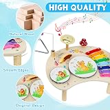 XIAPIA Kids Drum Kit Musical Toy Set with Xylophone Bell Sticks Wood Toys view 2