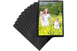 Sooyee 10 Pack 5X7 Magnet Photo Frame Refrigerator, Magnetic Picture Holder, Magnetic Picture Frame Fridge(Black)