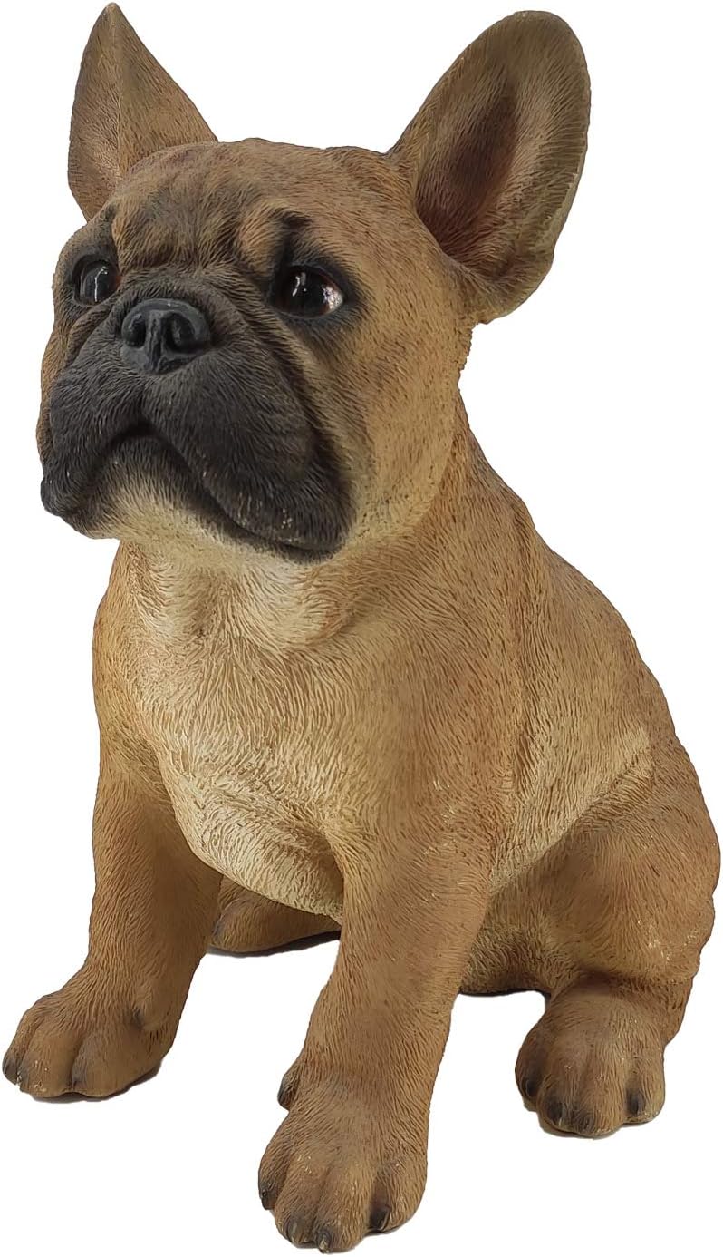 G&H Decor Realistic French Bulldog Statue, 30cm Hand Painted Dog Figurine with Intricate Detail, Indoor or Outdoor Ornament