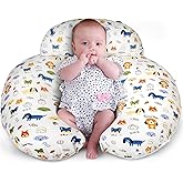 AMASKY Nursing Pillow for Bottle and Breastfeeding, Ergonomic Design Support for Mom and Baby, Removable Cotton Cover, Machine Washable, Dog Pattern(Creamy White),Pallet of Product