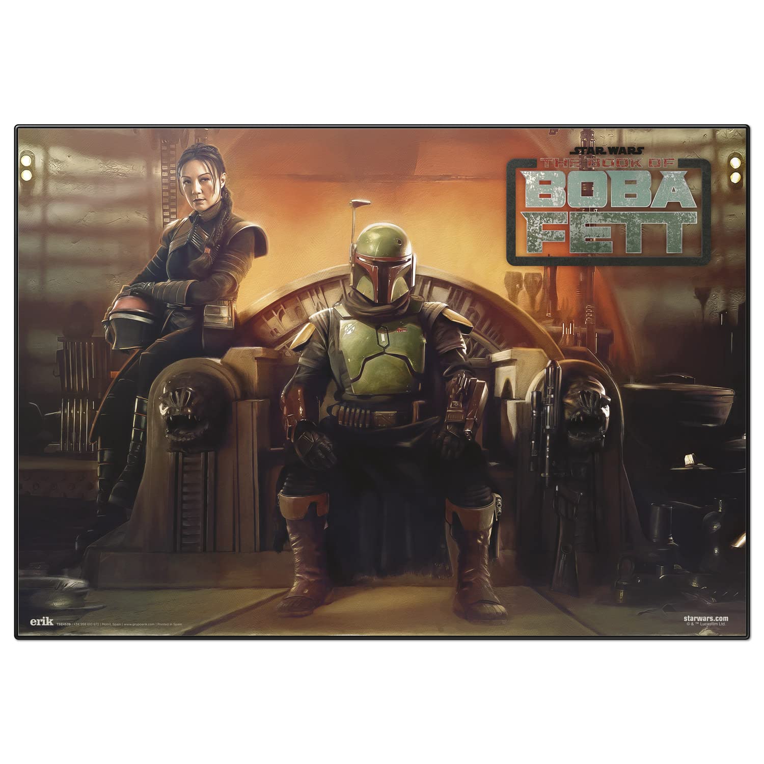 Grupo Erik The Book of Boba Fett Desk Mat | Desk Decor | 13.5 x 19.5 inches - 34.5 x 49.5 cm | Desk Pad | Desk Protector Mat | Star Wars Gifts | Star Wars Merchandise | Back to School Supplies