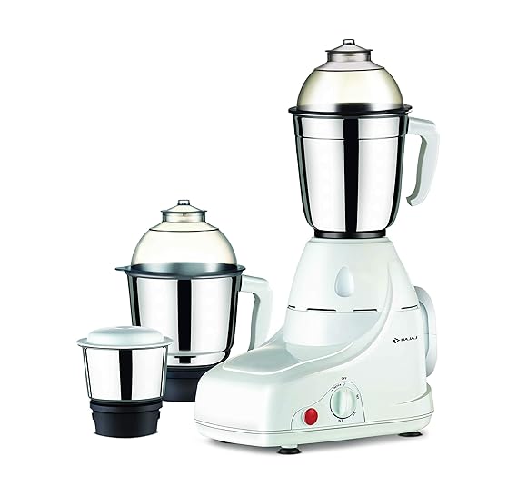 Buy Bajaj GX8 750W Mixer Grinder with 3 Jars, White Online at Low